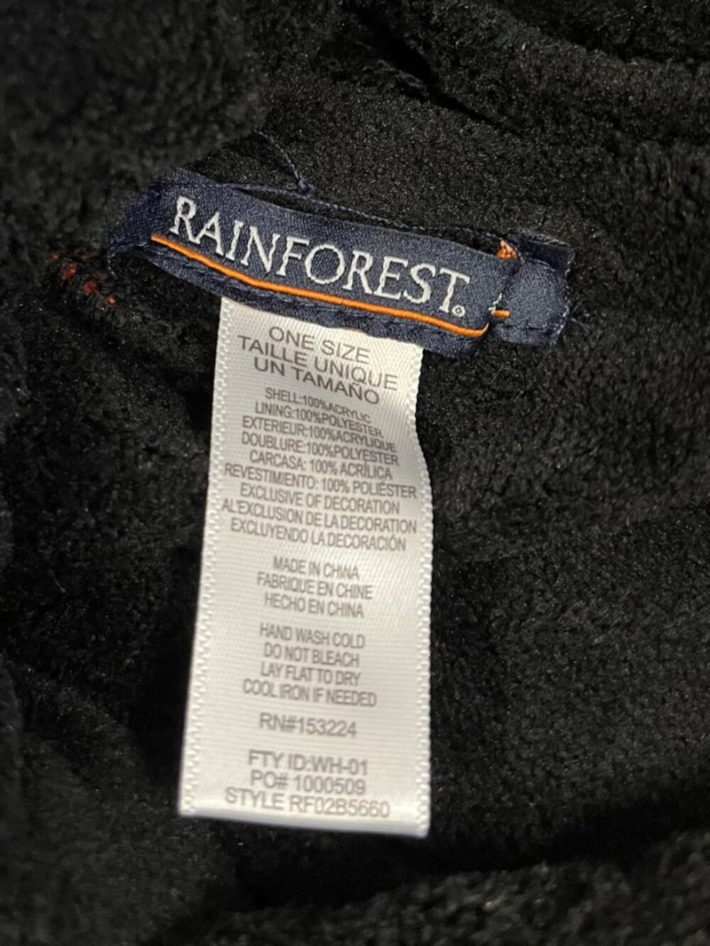Rainforest Rib-Knit Fleck Beanie NWT Orange / Burnt Rust Fleece Lined - Picture 4 of 4